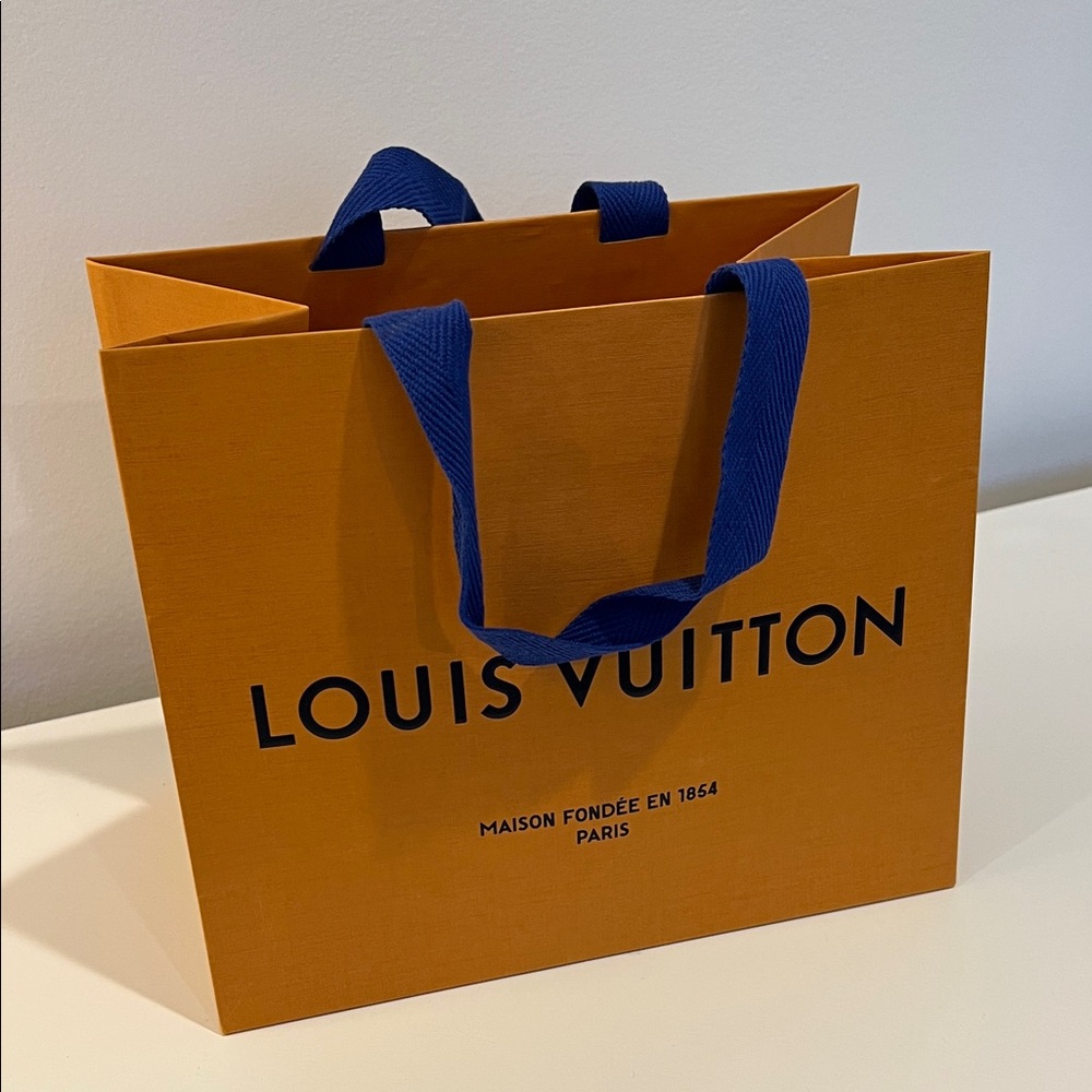 Louis Vuitton Tangerine Bag with Navy Handles